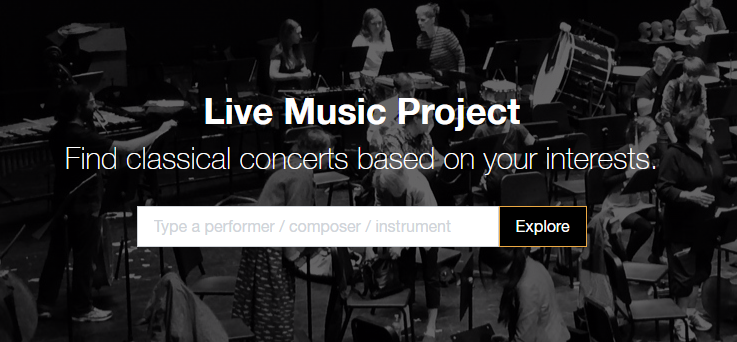 Live Music Project home page